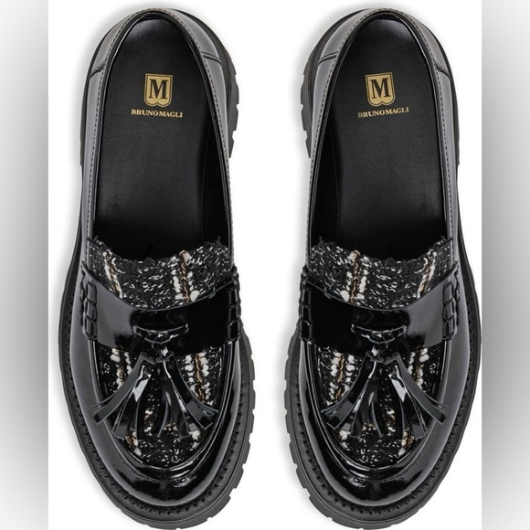 Bruno Magli Shoes - Bruno Magli Black Patent Leather Lana Fringe Loafer (Women) Brand New!!! Size 6
